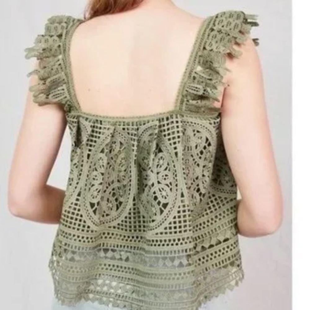 Anthropologie ruffled lace tank - new
